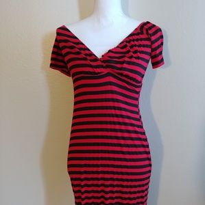 Switchblade stiletto red striped dress